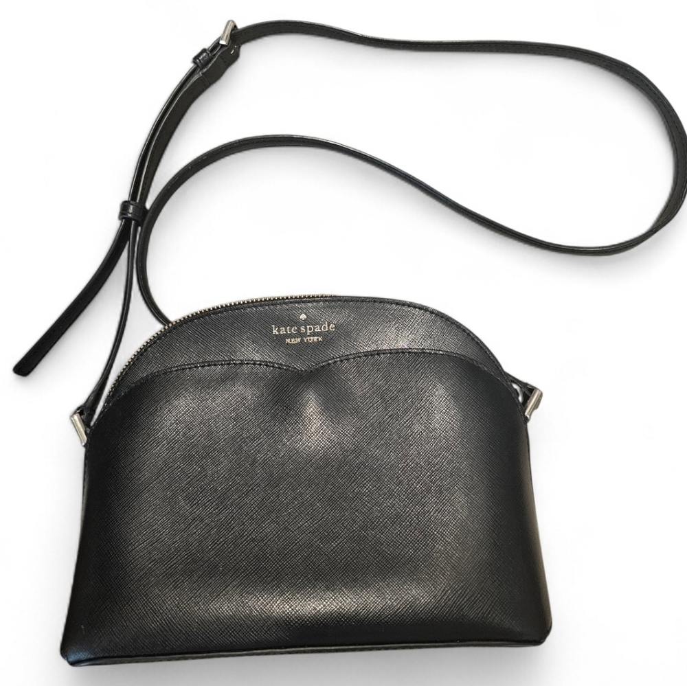 Kate Spade Black Leather Payton Dome Crossbody